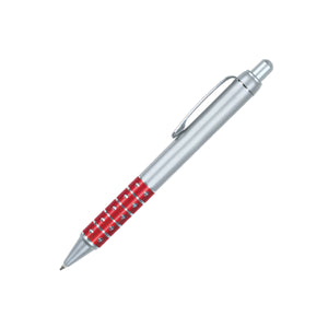 Nitro Plastic Click-Action Promotional Pen - Silver With Red