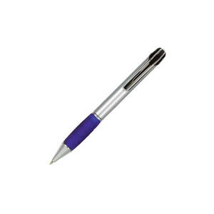 Toronado Plastic Twist-Action Promotional Pen - Silver With Blue