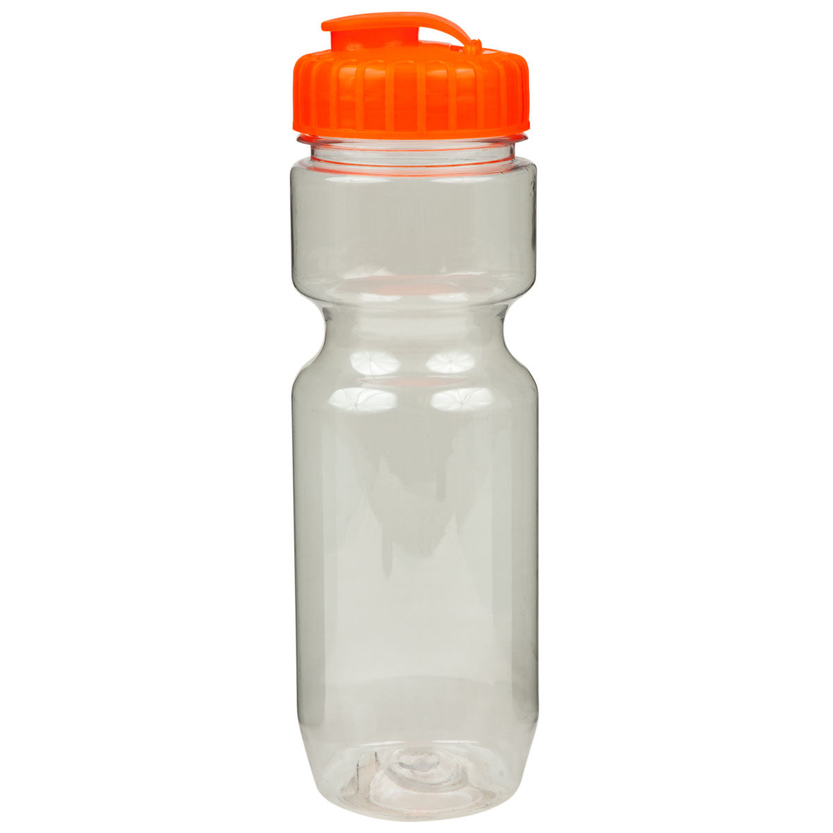 22 oz. Translucent Contour Bike Bottle - Clear With Translucent Orange Lid