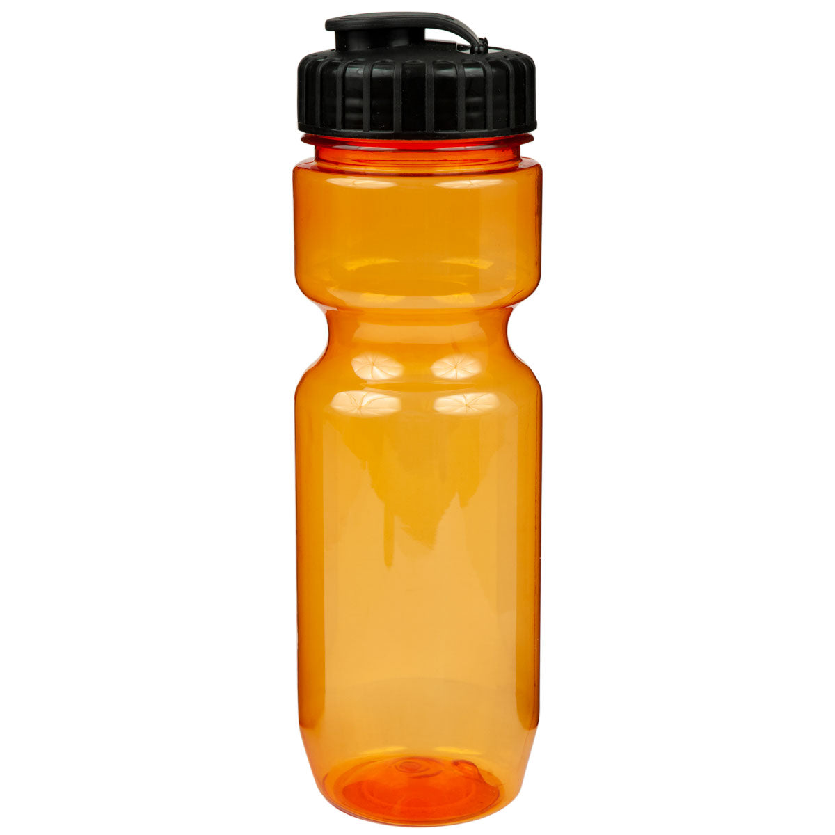 22 oz. Translucent Contour Bike Bottle - Translucent Orange With Black Lid