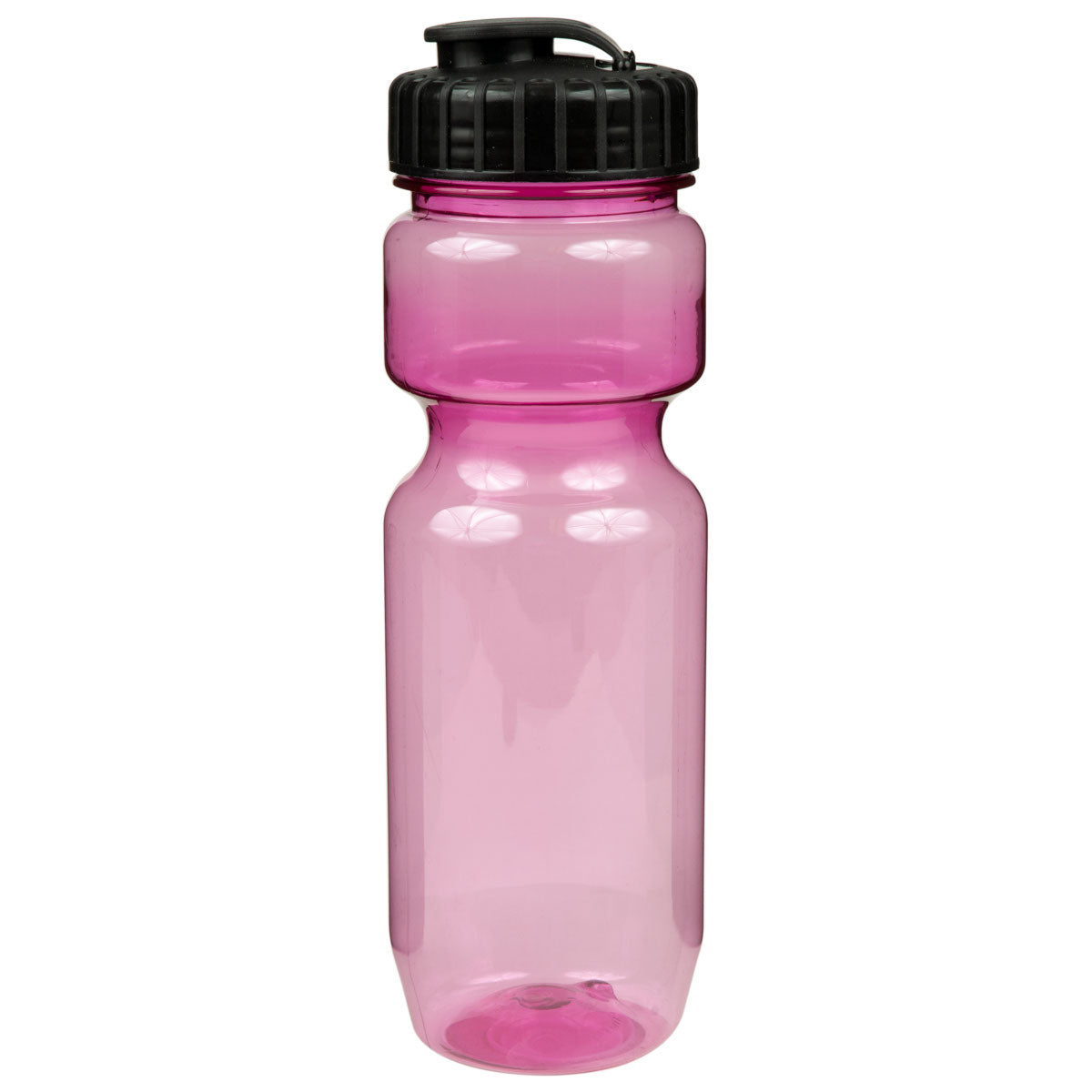 22 oz. Translucent Contour Bike Bottle - Translucent Pink With Black Lid