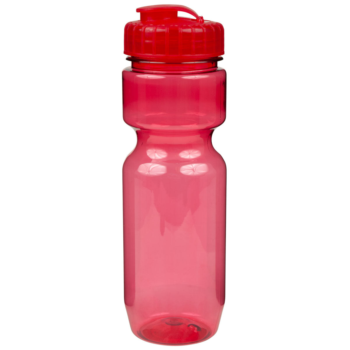 22 oz. Translucent Contour Bike Bottle - Translucent Red With Translucent Red Lid