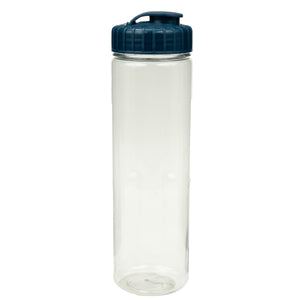 24 oz Prestige Bottle with Flip Top Lid - Clear With Navy Lid