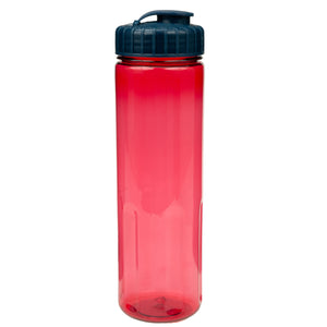 24 oz Prestige Bottle with Flip Top Lid - Translucent Red With Navy Lid