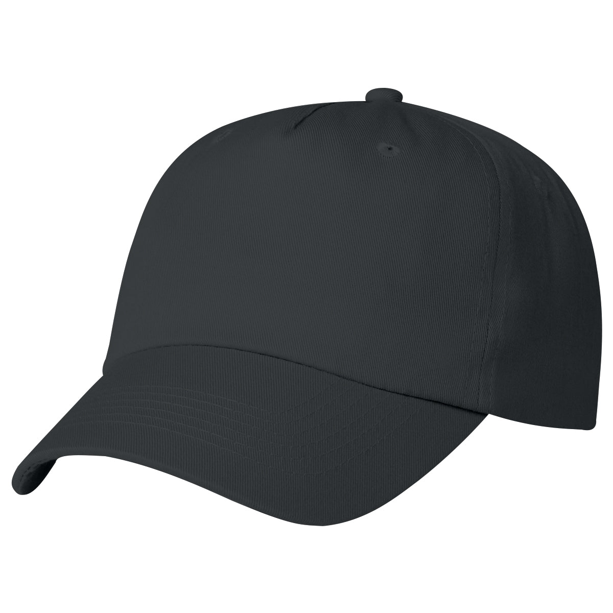 5 Panel Polyester Cap - Black