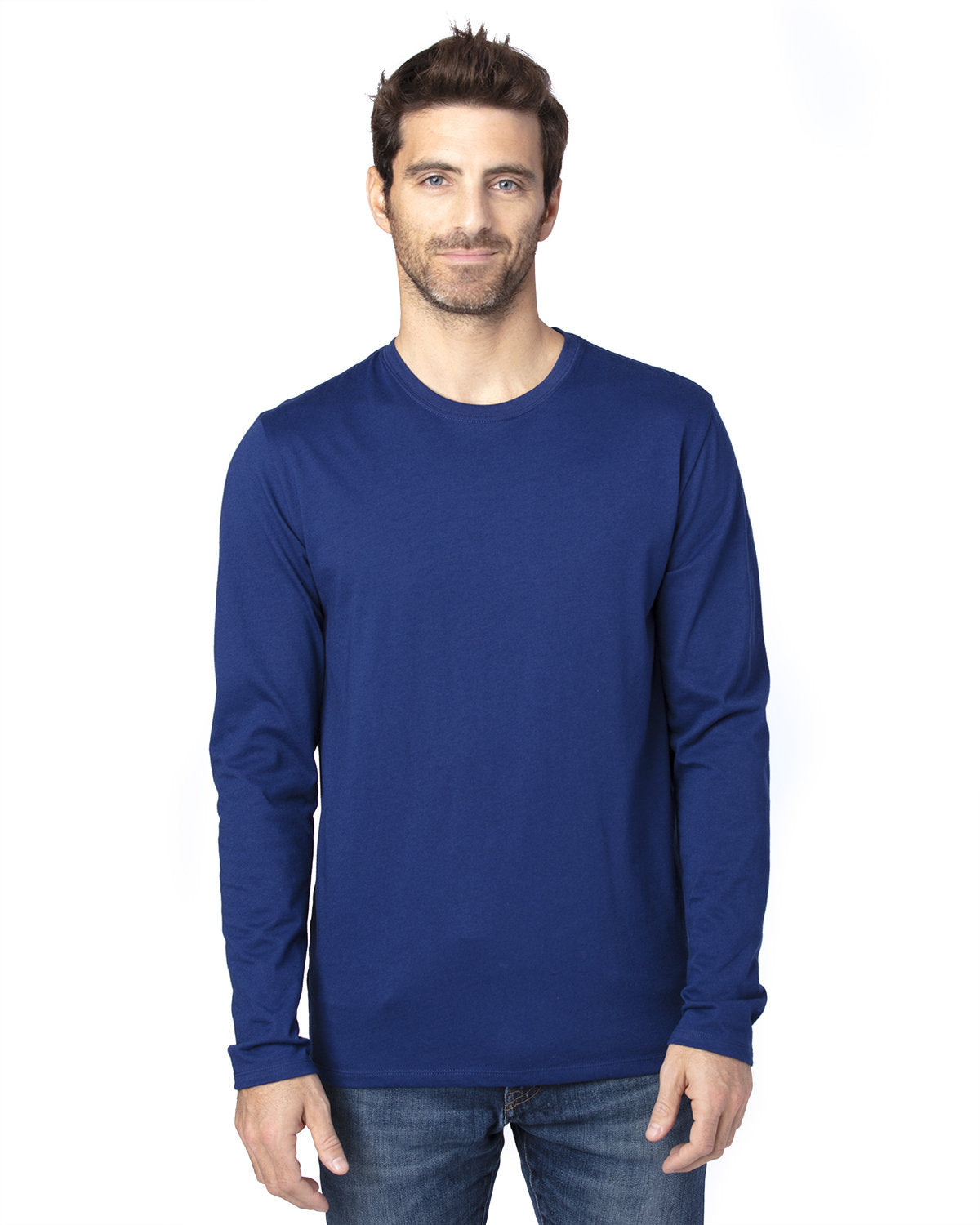 Threadfast Unisex Ultimate CVC Long-Sleeve T-Shirt - Navy