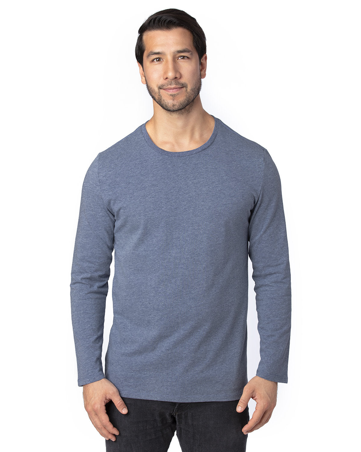 Threadfast Unisex Ultimate CVC Long-Sleeve T-Shirt - Navy Heather