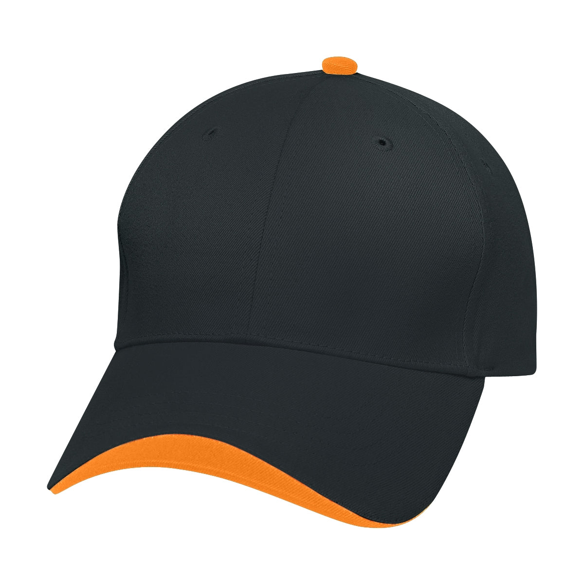 Wave Sandwich Cap - Black With Orange