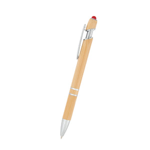 Tropical Bamboo Incline Pen With Stylus - Red