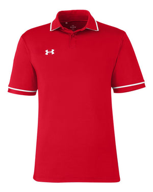 Under Armour Men's Tipped Teams Performance Polo - Red/ White