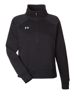 Under Armour Ladies' Rival Fleece Quarter-Zip - Black/ White