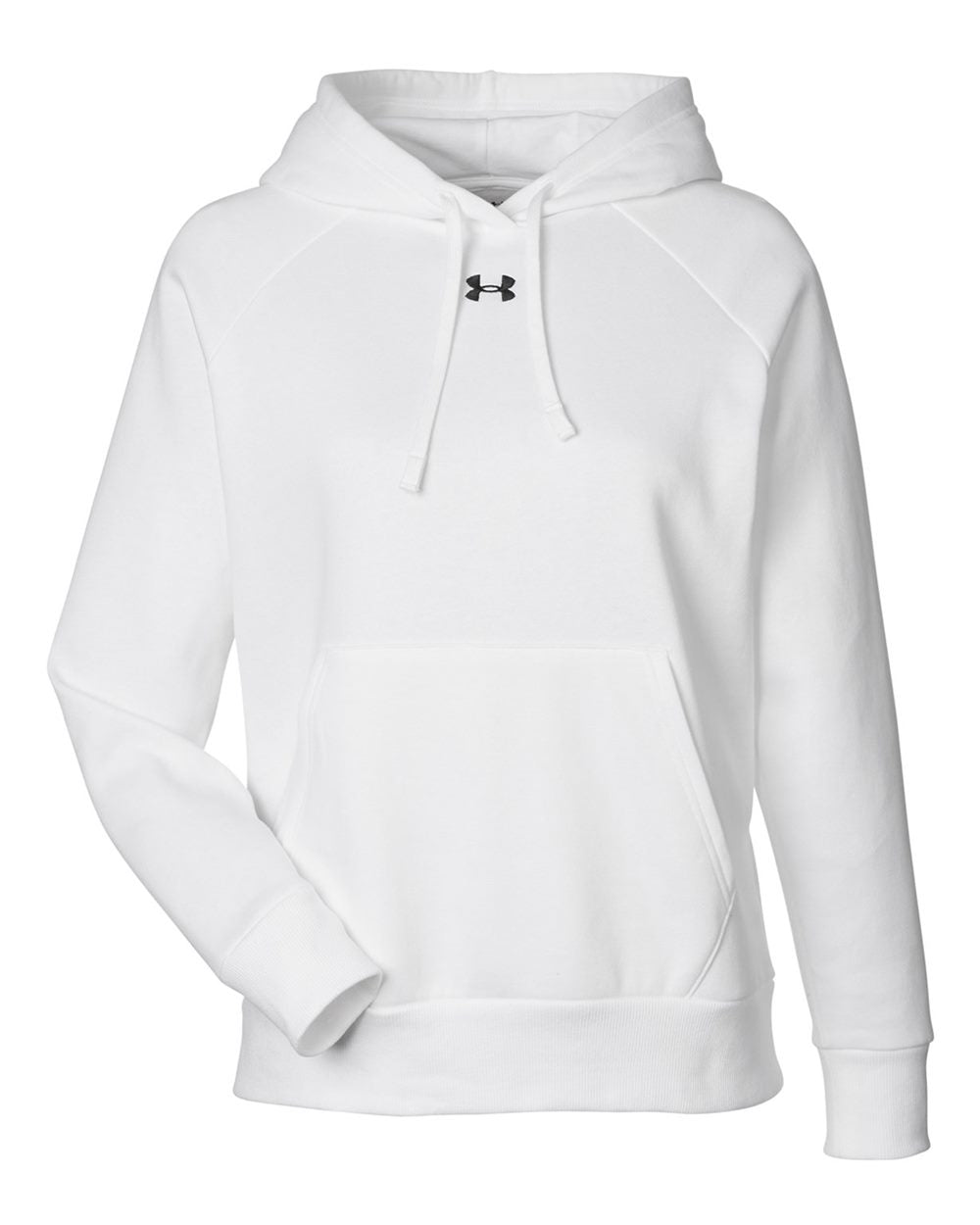Under Armour Ladies' Rival Fleece Hooded Sweatshirt - White/ Black