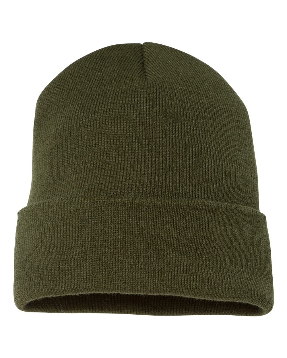 YP Classics Adult Cuffed Knit Beanie - Olive