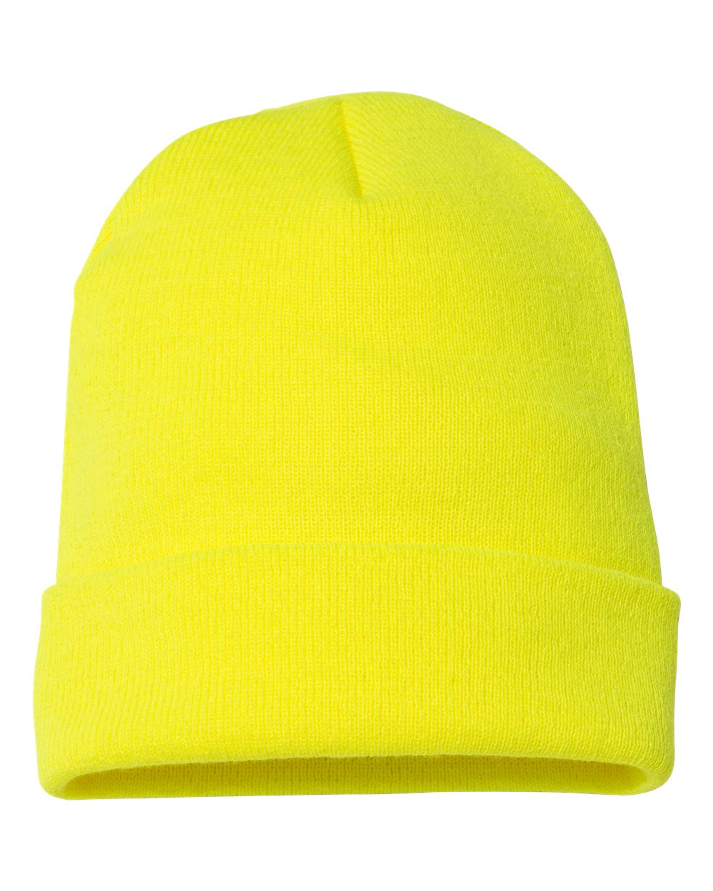 YP Classics Adult Cuffed Knit Beanie - Safety Yellow