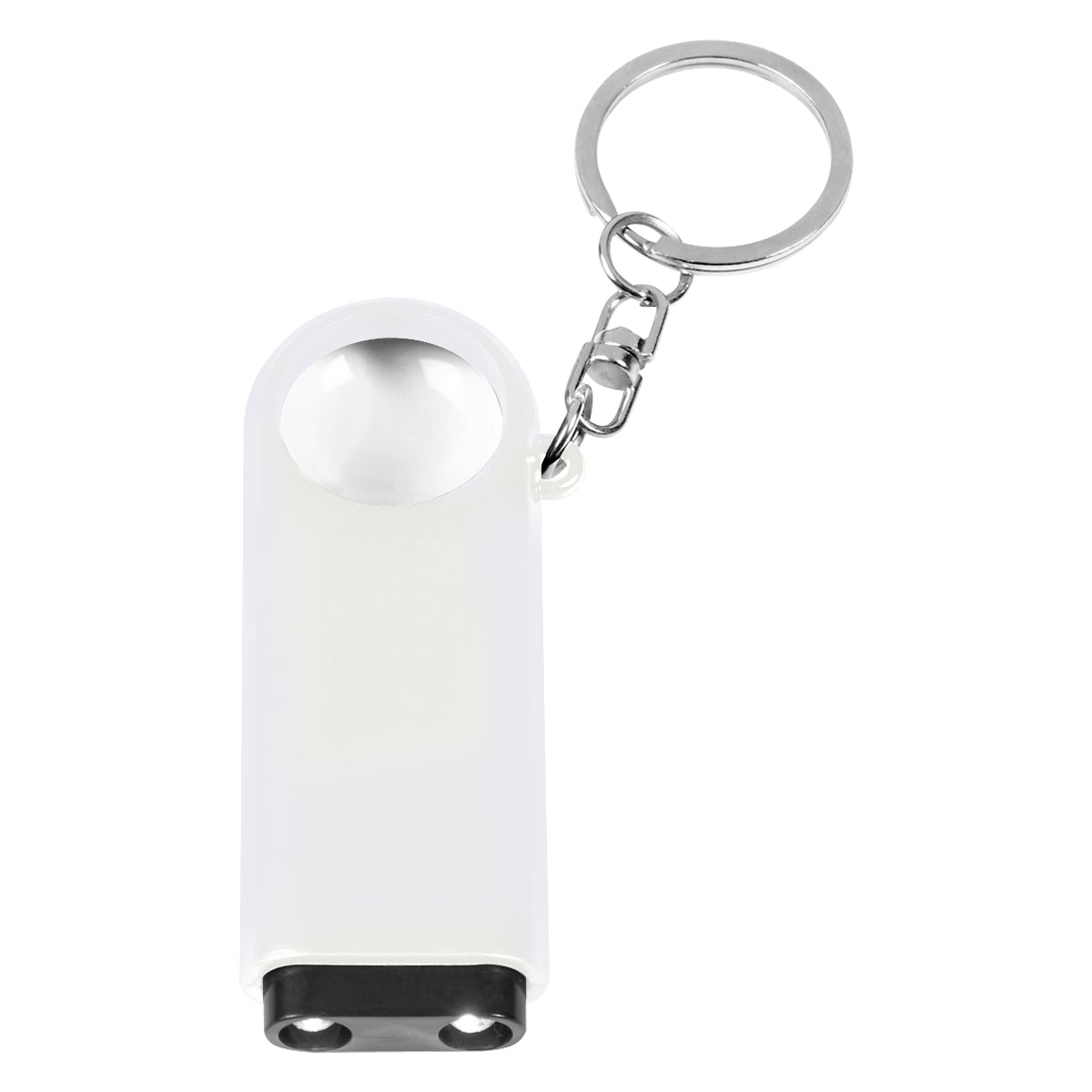 Magnifier And LED Light Key Chain - White