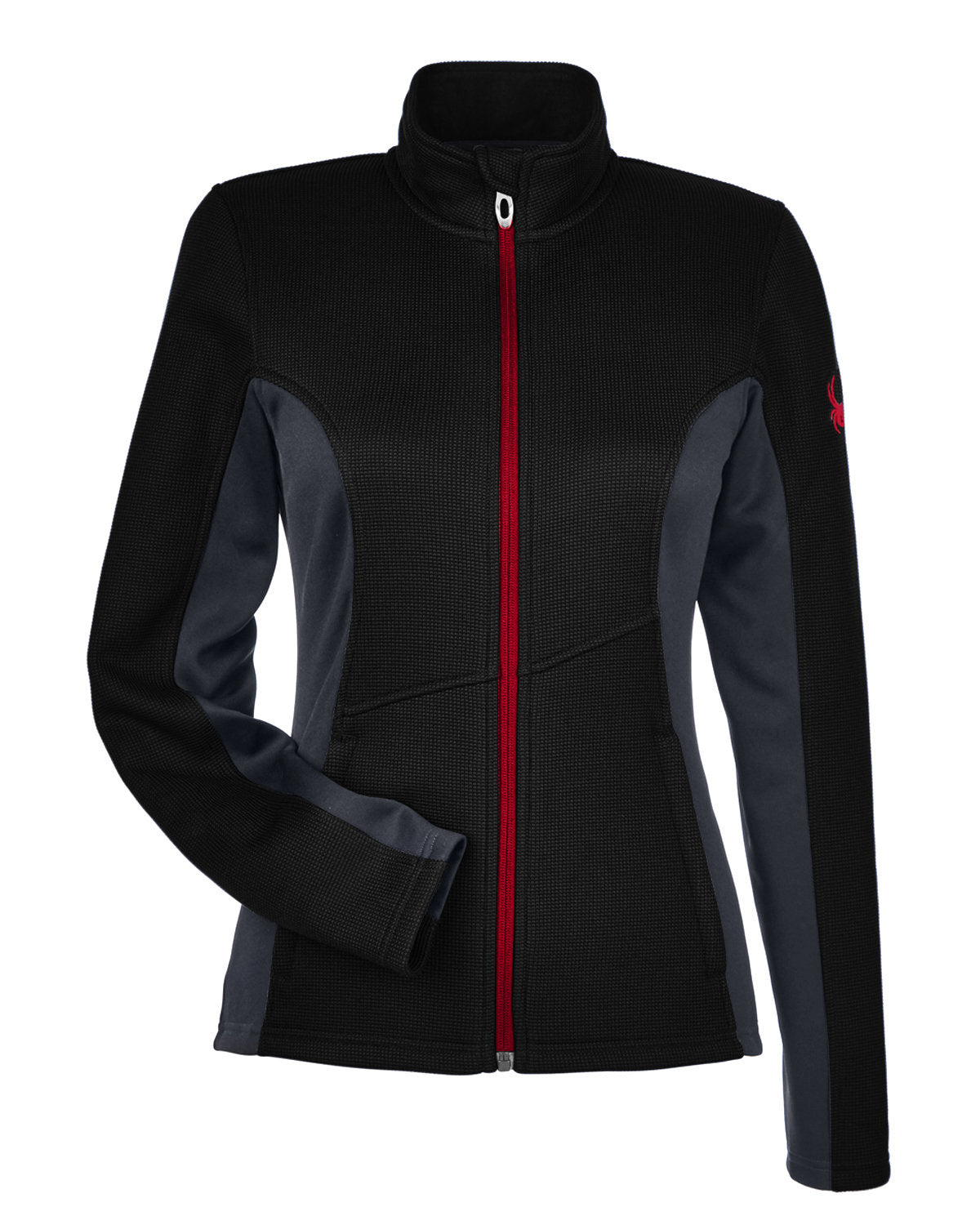 Spyder Ladies' Constant Full-Zip Sweater Fleece Jacket - Black/Plr/Red