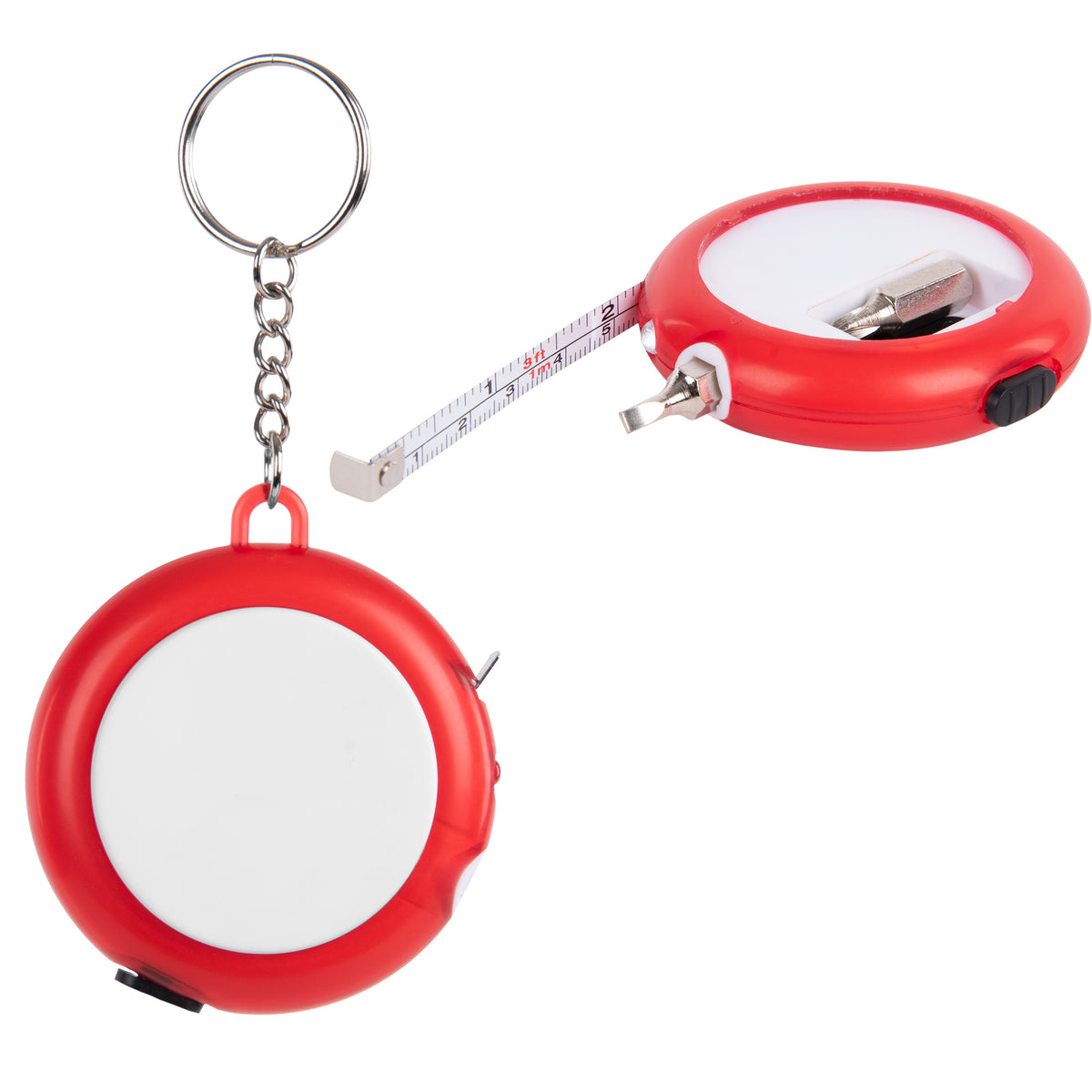 Multi-Tool Tape Measure With Light - White With Red