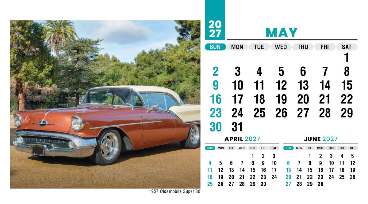 Classic Cars 2027 Promotional Desk Calendar