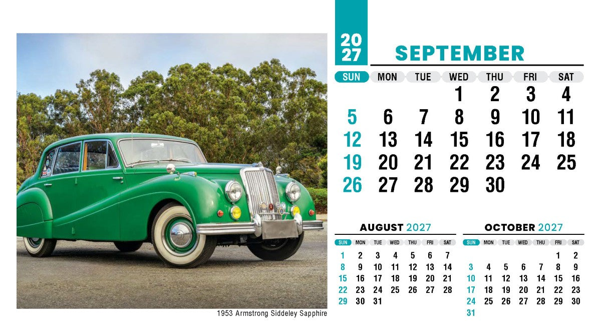 Classic Cars 2027 Promotional Desk Calendar