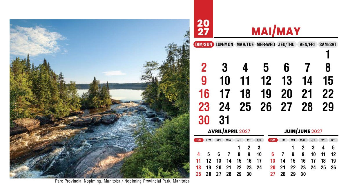 Scenes of Canada French English 2027 Promotional Desk Calendar