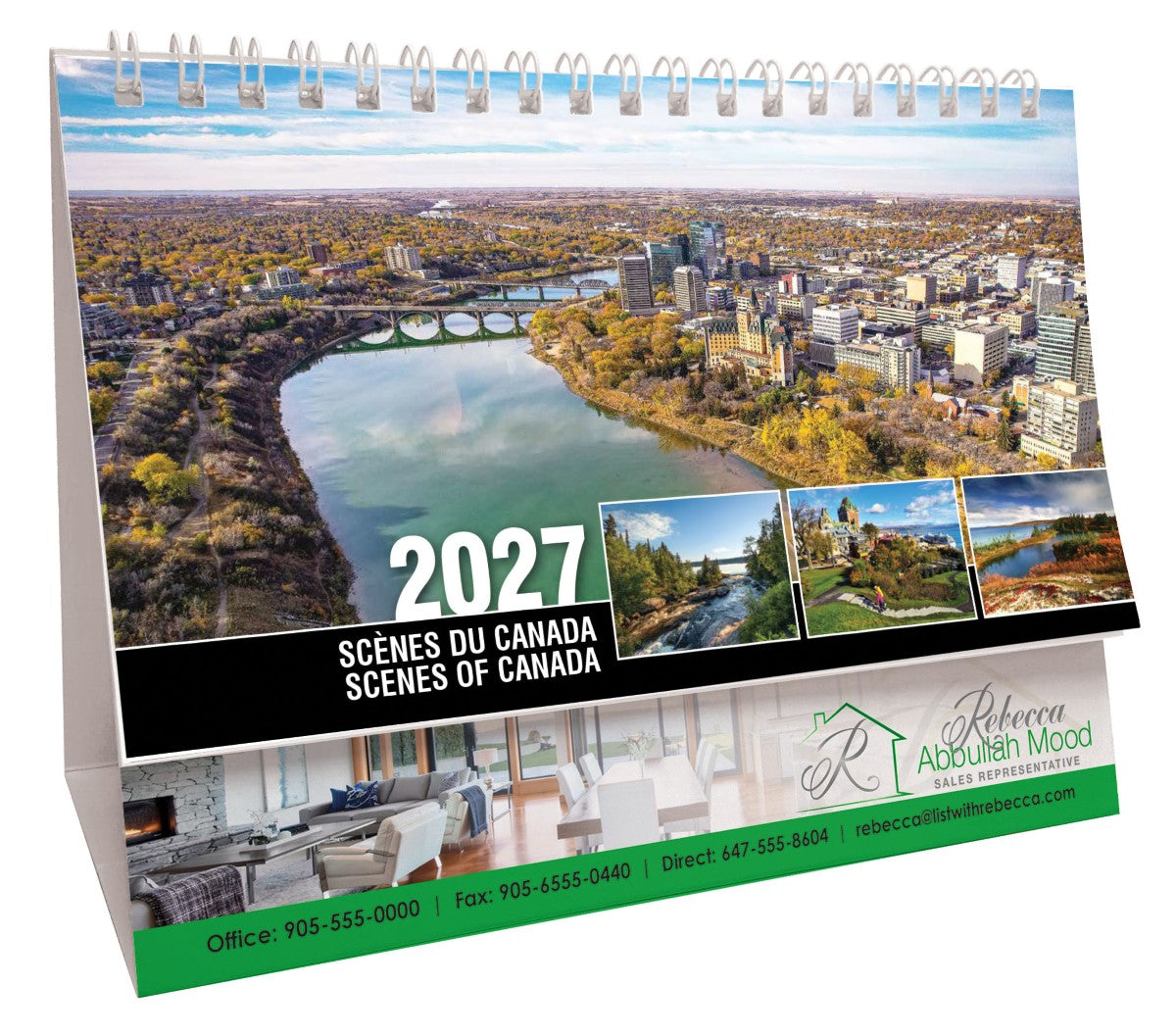 Scenes of Canada French English 2027 Promotional Desk Calendar