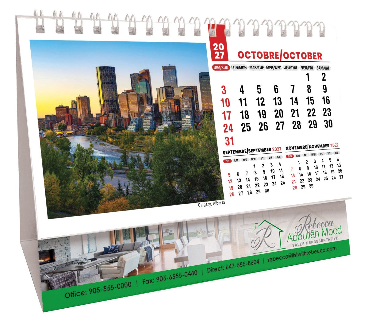 Scenes of Canada French English 2027 Promotional Desk Calendar