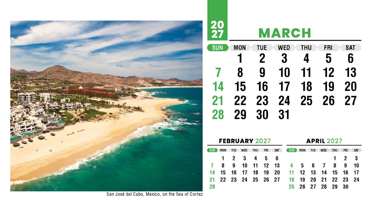 Sun, Sand & Surf 2027 Promotional Desk Calendar