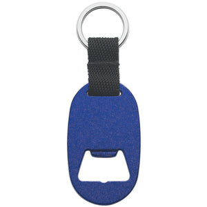 Metal Key Tag With Bottle Opener - Blue