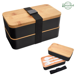 Stackable Bento Lunch Set - Black With Black