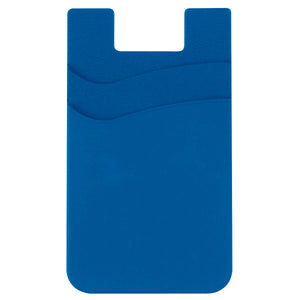 Dual Pocket Silicone Phone Wallet - Blue