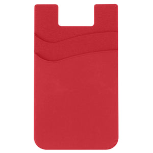 Dual Pocket Silicone Phone Wallet - Red