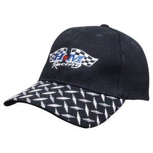 6 Panel Hbc Cap with Checker Plate Peak - Black