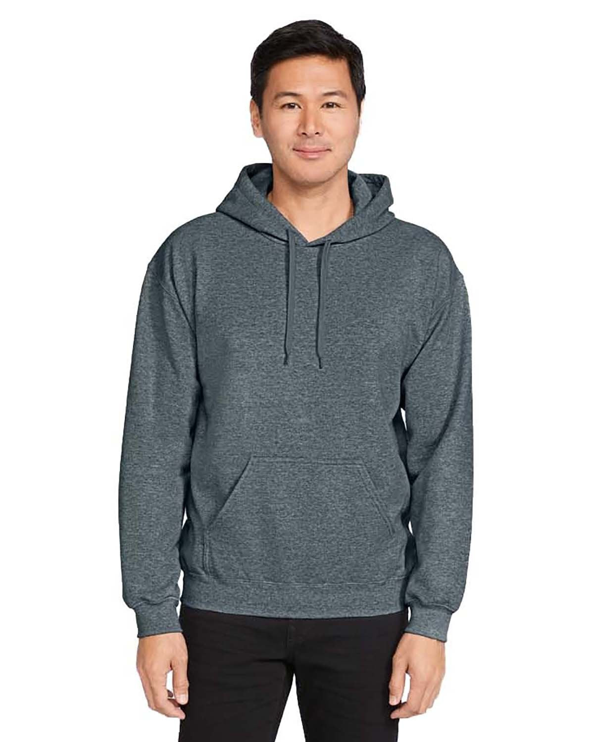 Adult Softstyle® Fleece Pullover Hooded Sweatshirt - Dark Heather