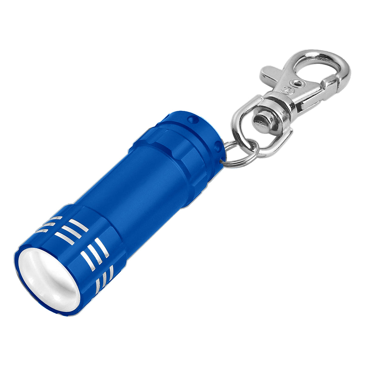 Mini Aluminum LED Flashlight With Key Clip - Blue