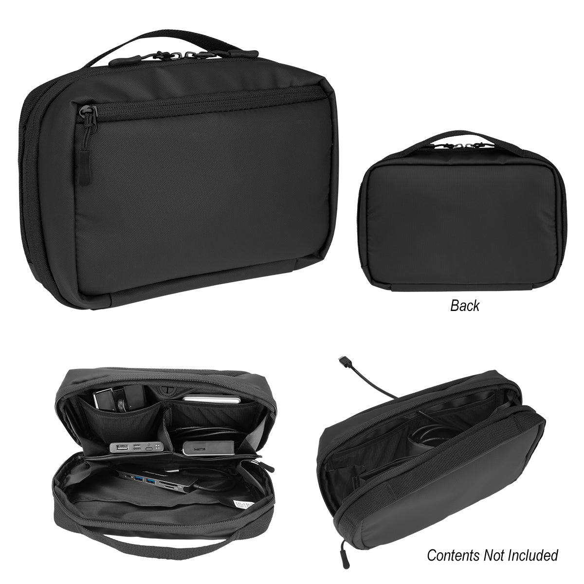 rPET Tech Pouch With Easy Cord Access - Black