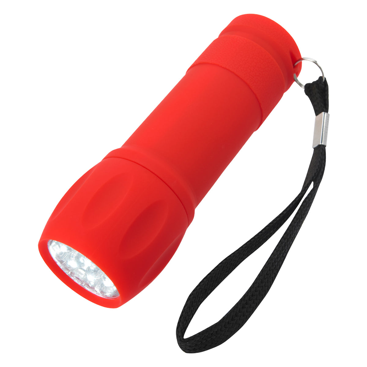 Rubberized Torch Light With Strap - Red