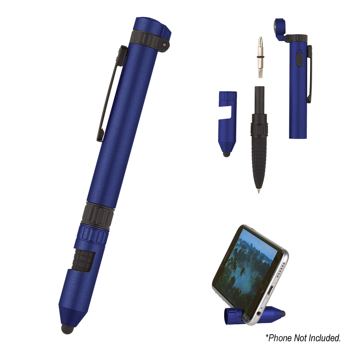 6-In-1 Quest Multi Tool Pen - Blue