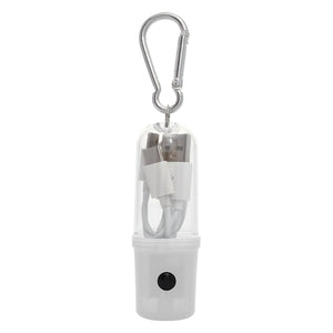 3-In-1 Charging Cable With Flashlight Case - Translucent White