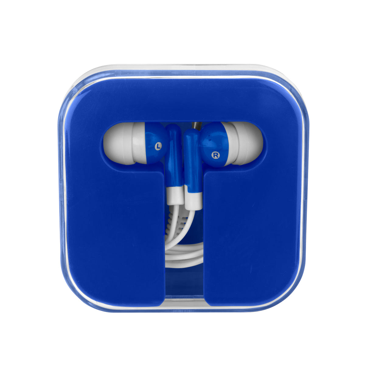 Earbuds In Compact Case - Blue With Blue