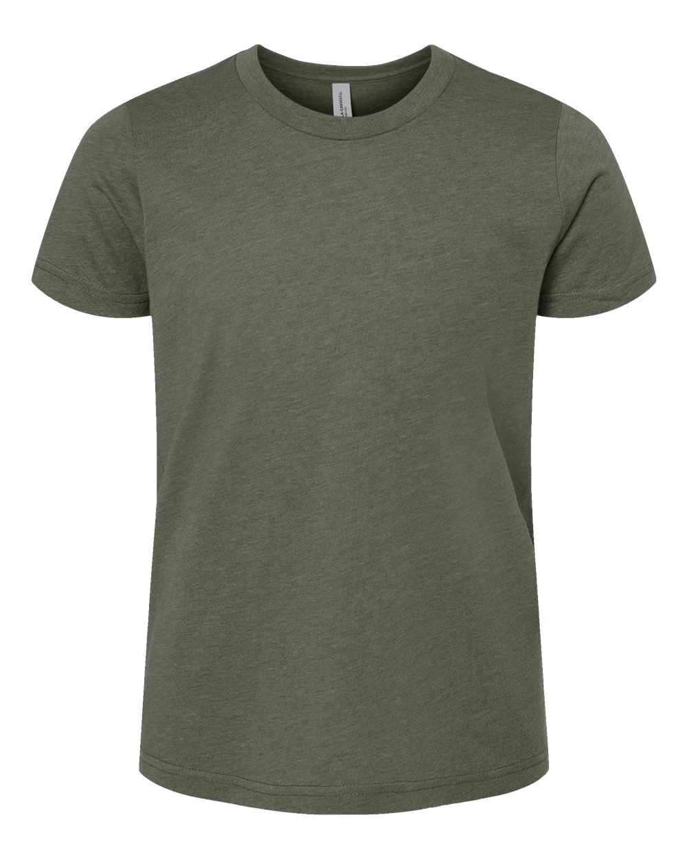 BELLA + CANVAS Youth CVC Jersey T-Shirt - Heather Military Green