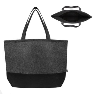 Roosevelt rPET Felt Tote Bag - Charcoal With Black