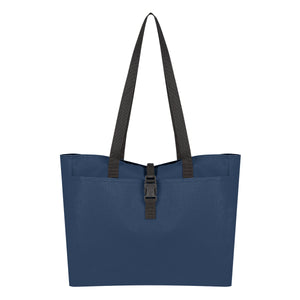 Bianca Buckle Tote Bag - Navy Blue