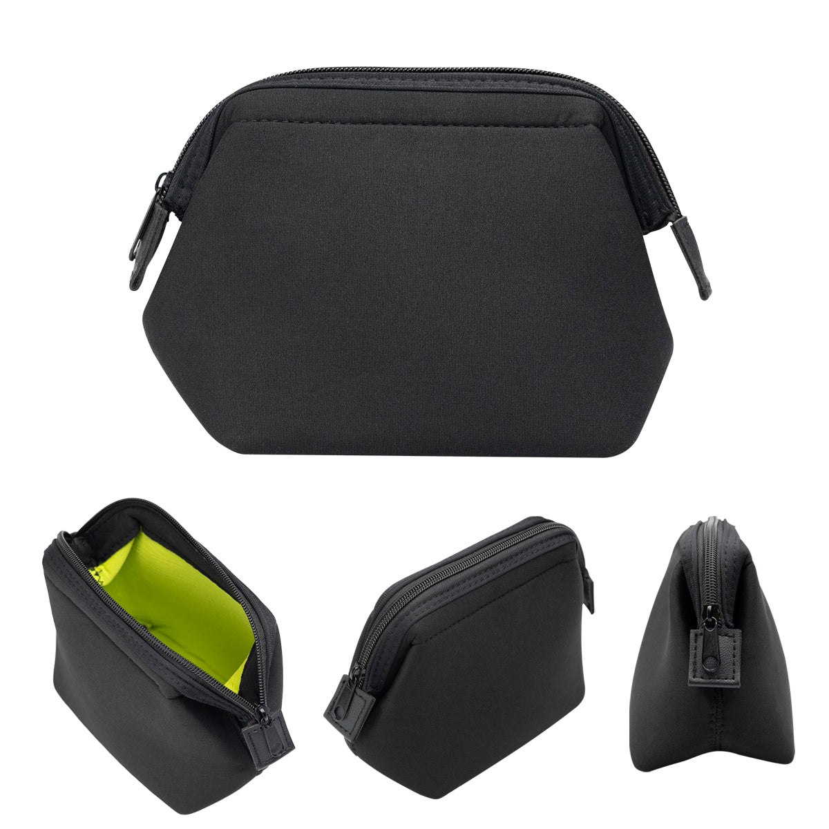 Atlantica Color Pop Pouch - Black With Lime