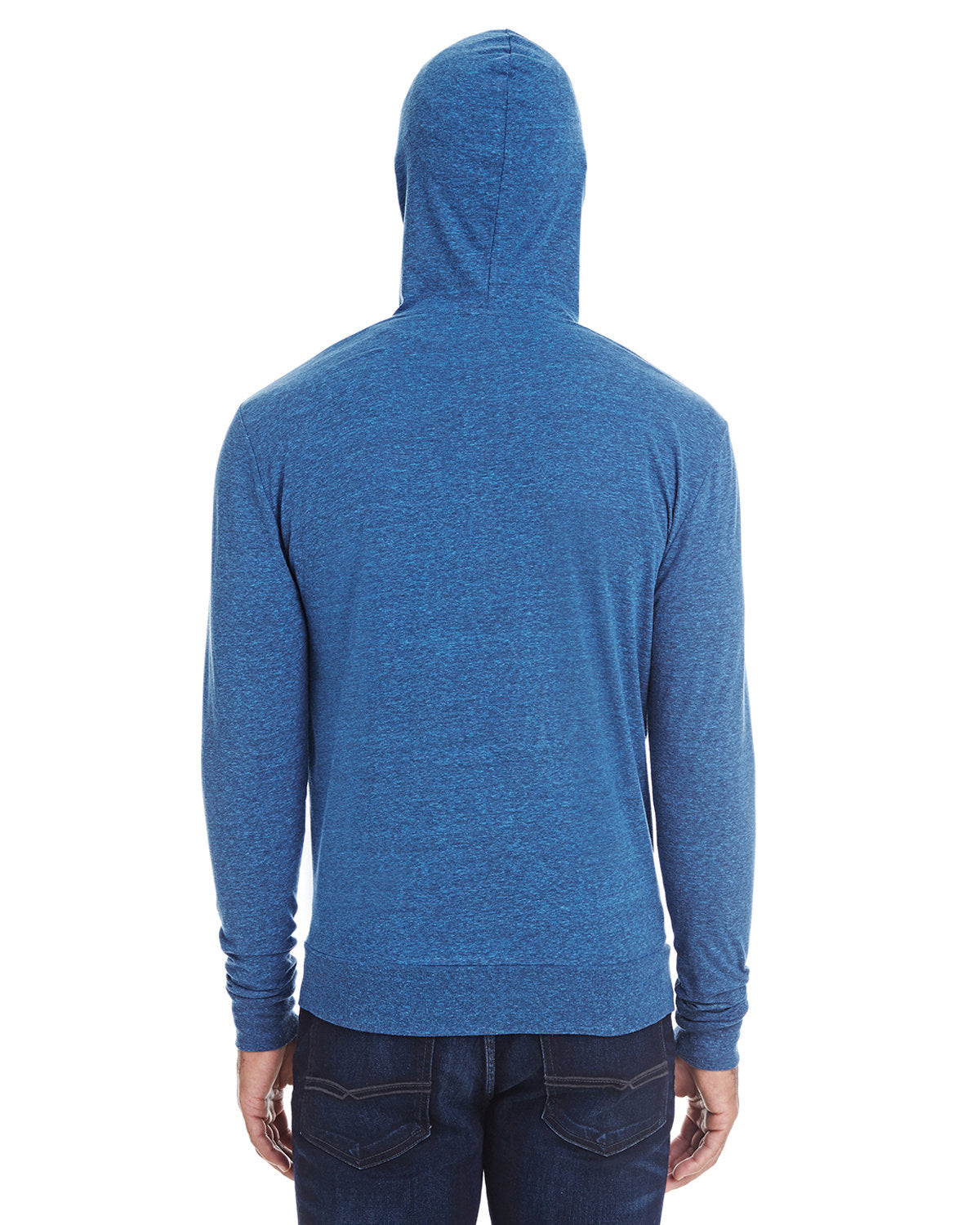 Threadfast Unisex Triblend Full-Zip Light Hoodie - Back