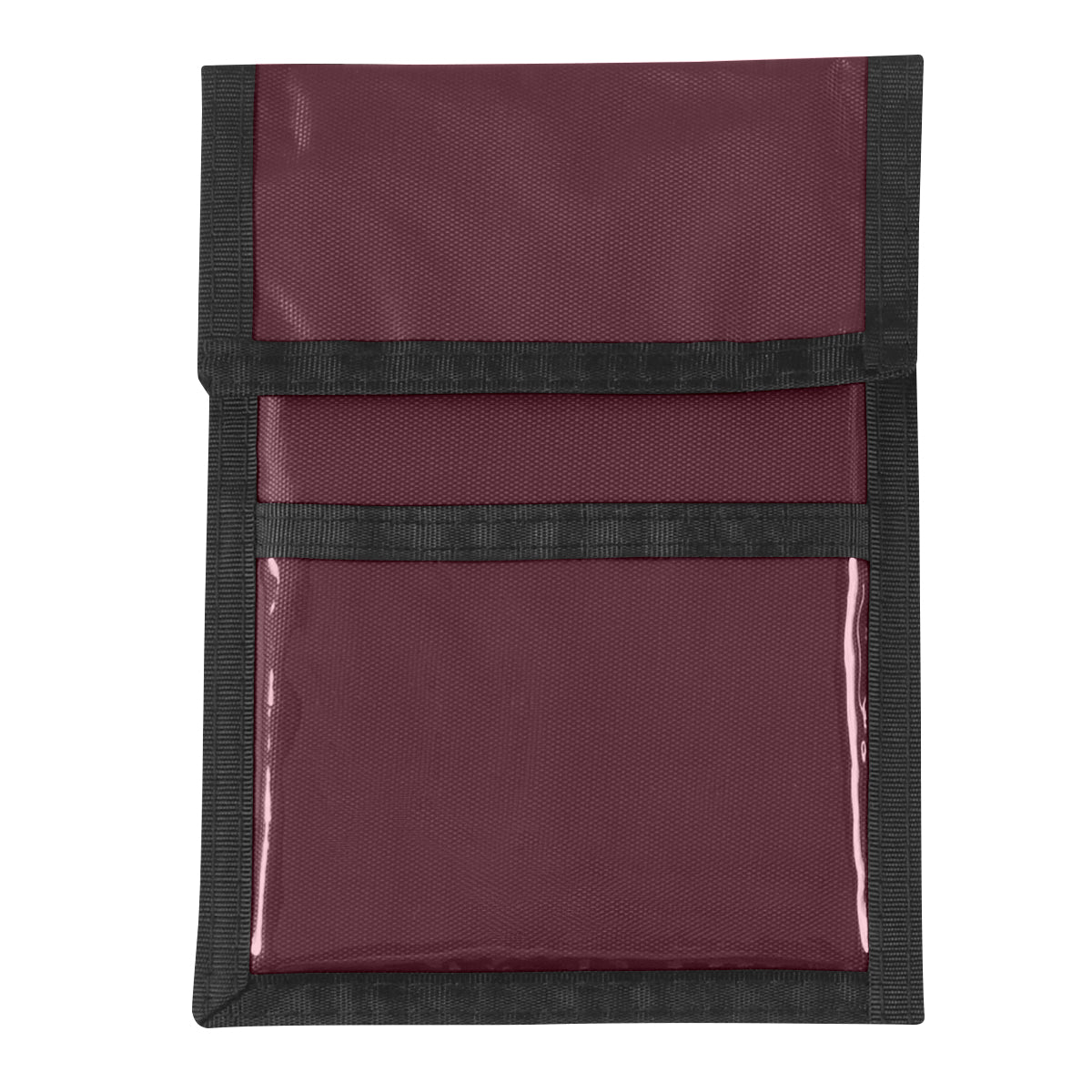Nylon Neck Wallet Badge Holder - Burgundy