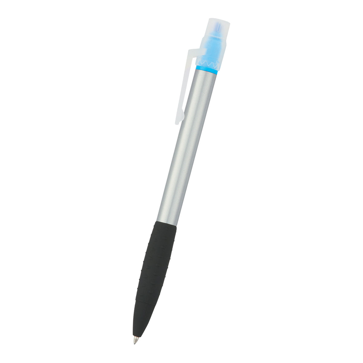 Neptune Pen With Highlighter - Silver With Blue