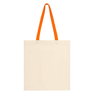 Penny Wise Cotton Canvas Tote Bag - Natural With Orange