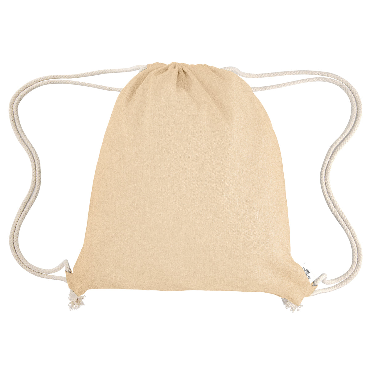 Nicole Recycled Cotton Drawstring Bag - Heathered Beige