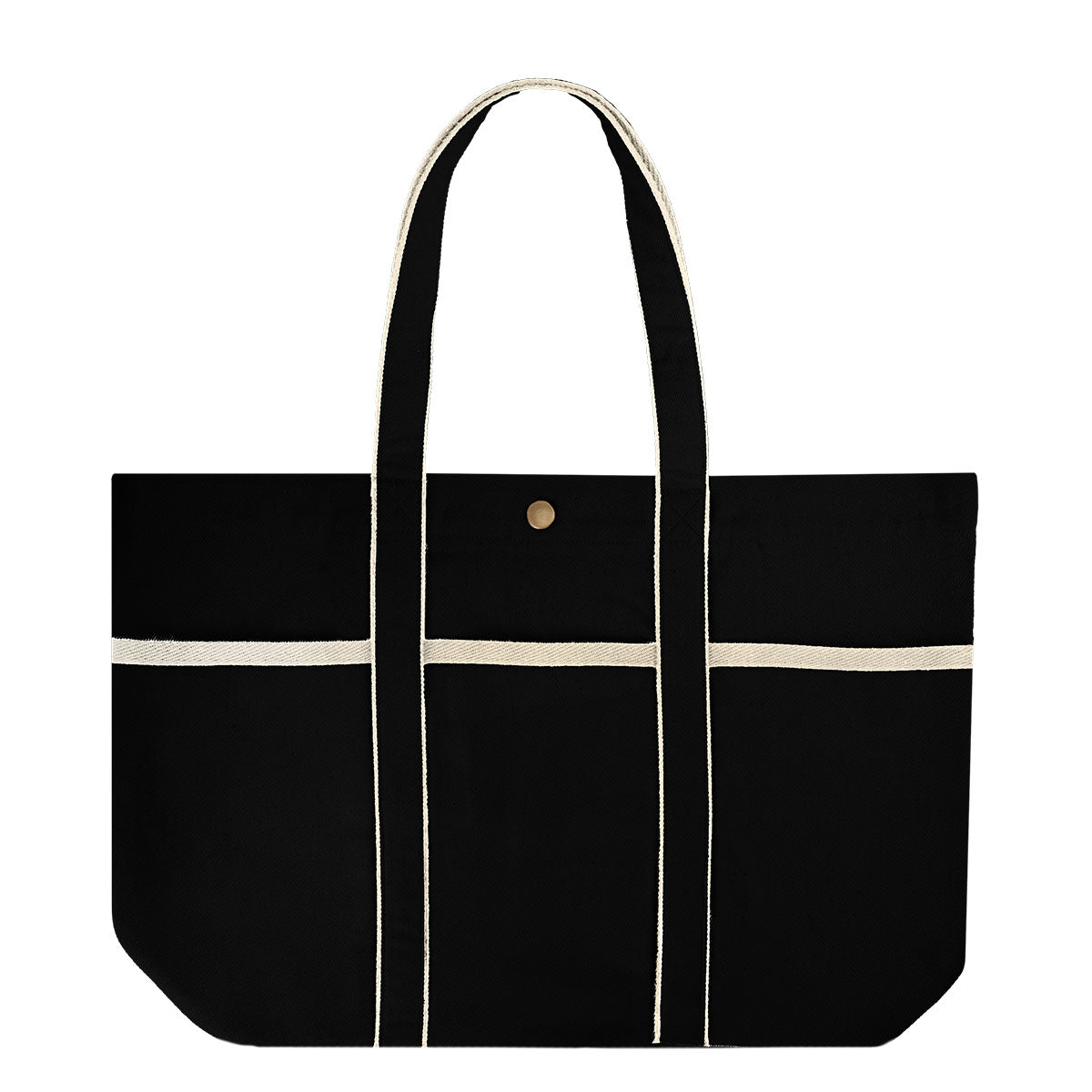 Aware™ 10 Oz. Recycled Cotton Canvas Tote Bag - Black With Natural