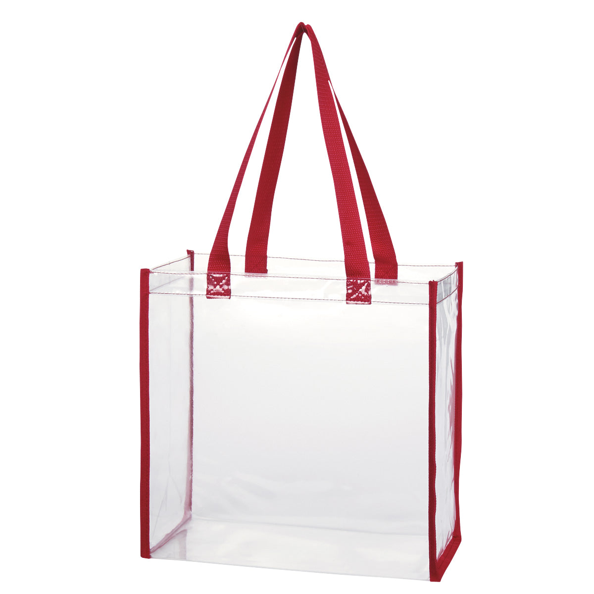 Clear EVA Tote Bag - Clear With Red